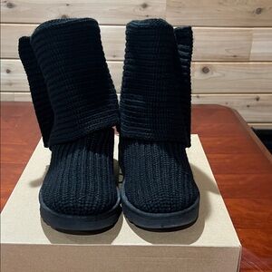 UGG Black Classic Cardy Boots
